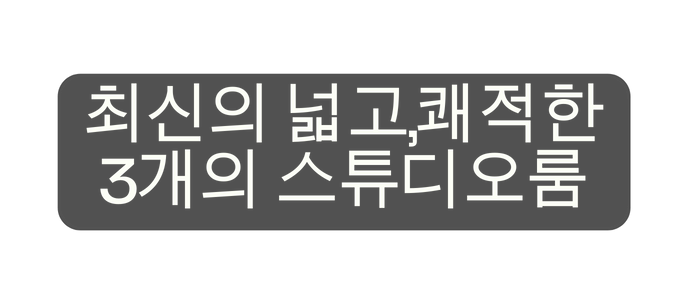 최신의 넓고 쾌적한 3개의 스튜디오룸